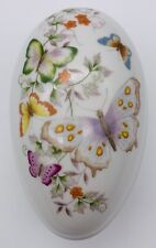 VTG 1970s AVON Butterflies ￼Fine Porcelain Decorated 22K Gold Trim Egg Keepsake picture