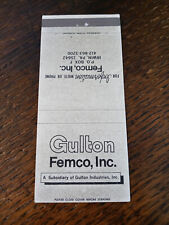Vintage Matchcover: Gulton Femco, Inc, Irwin, PA picture