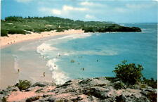Popular beach in Bermuda. vintage postcard picture