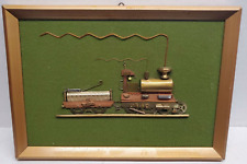 Metal Framed 3D Vintage of antique railroad engine -  Made in Spain - Ref. 7222  picture