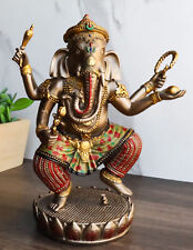 Hindu Supreme God Dancing Nritya Ganesha On Lotus Statue 8