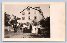 JH5/ Bluffton Indiana Postcard c1910 RPPC Shaker Settlement? Building People 84 picture