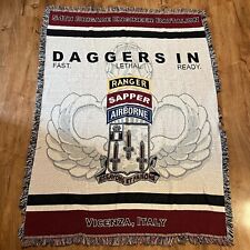 VTG US Army Aiborne Blanket Throw 68x50 54th Brigade Vicenza Italy Ranger Sapper picture