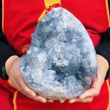 8.03LB Natural Beautiful Blue Celestite Crystal Geode Cave Mineral Specimen 250 picture
