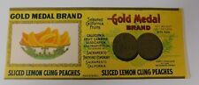 Vintage  Gold Medal Lemon Cling Peaches  Can label ...San Francisco picture