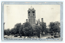 1939 White County Court House Monticello IN Pink Gen Del Cancel Posted picture