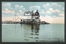 Rockland ME Breakwater Light postcard 1910s picture