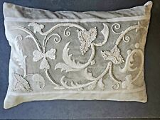 Callisto Home Luxe “Aleksi”Lumbar pillow Scroll Embroidery velvet 15