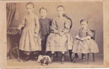 1860s CDV Photo of 4 Children With Family Dog Christianstad Sweden picture