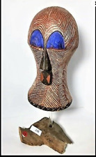 Wooden Tribal Mask on Stand acrylic and driftwood stand , 26