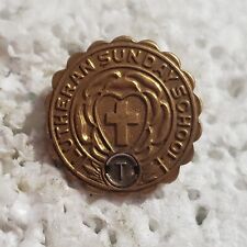 VTG Lutheran Sunday School Seal 1/10 Gold Filled Lapel Hat Pin Back Logo Teacher picture