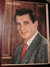 Original June 1954 NY Sunday News Magazine Rock Hudson, Rocky Marciano picture