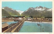 VALDEZ, AK Alaska  PIER~BOATS~WATERFRONT HOMES    c1940's Linen Postcard picture
