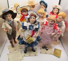 VINTAGE COUNTRY STORE DOLL COLLECTION FRANKLIN MINT HEIRLOOM 10 CERAMIC DOLLS picture