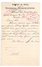 Henry M Hill General Merchandise  Clancey 1892 Montana Order Antique 5.75 x 9.25 picture