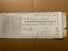 1872 Old Colony and Newport Railway Company Freight Receipt picture