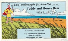 Coho QSL Club-Teddy and Honey Bear-Sheboygan, Wisconsin WI vintage 1978 unposted picture
