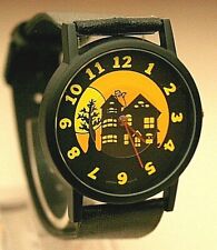 Vtg Halloween Haunted House Floating Ghost Mystery Dial Watch New NOS 1980's  picture