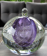 Large 1984 Leon Applebaum Glass Sommerso Swirl Bubble Paperweight Perfume Bottle picture