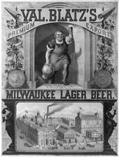 Photo of Advertisement,Val. Blatz's Premium Export,Milwaukee Lager Beer,c1879 picture