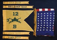 Post WWII PQMD 3d Recon Sq 12th Cavalry Regiment Guidon & 48 Star Moving To ETSY picture