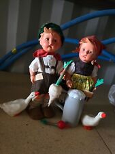 German Goebel Hummel Dolls Raddish Boy & Goose Girl sets w/ rubber accessories picture