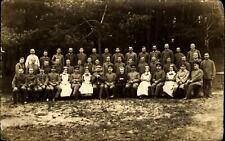 WWI RPPC real photo ~ nurses ~ Military hospital? ~ large group photo picture