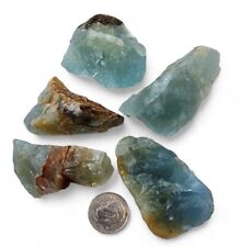 Indigo Calcite Crystal Natural Specimens Mexico 106 grams. 5 Piece Lot picture