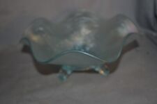 NORTHWOOD CARNIVAL GLASS ICE BLUE FINE CUT AND ROSES CANDY DISH picture