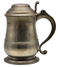 1745-1777 Antique RICHARD KING JR English Pewter Covered Tankard Mug 1 QT London picture