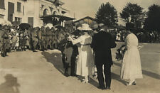 WWI RPPC Soldiers ￼Award ceremony Women￼￼ parade ￼￼ World War postcard picture