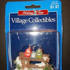 ⭐️ Holiday Time Christmas Village collectibles SNOW COVERED FENCE with mailboxes picture