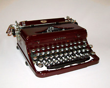 Old Vtg 1930s Royal Model A Typewriter Maroon Portable Red Works Great W/Case picture