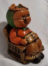 Ceramic Piggy Bank Retirement Fund Granny In Rocking Chair Original Stopper picture