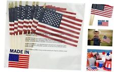 GIFTEXPRESS Set of 12, Proudly Made in U.S.A. Small American Flags 4x6  picture