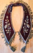 Antique ODD FELLOWS Shriners Freemason Victorian Ceremonial Collar Sash picture