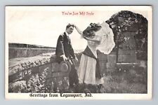 Logansport IN-Indiana, General Greetings Of A Couple, Antique, Vintage Postcard picture