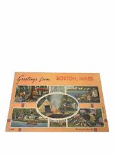 Greetings From Boston, Mass. Old Vintage Travel Postcard Linen 1930-1945, S589. picture