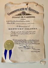 1976 Kentucky Colonel Certificate Julian M. Carroll Signed picture
