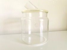 Pyrex Corningware 1930s/40s Original Glass Make Up Canister with Lucite Lid picture