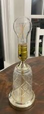 Vintage 10” Crystal Table Lamp With Brass Base Accent Lamp Without Shade picture