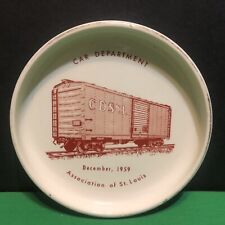 Vtg Train Box Car Department St Louis 1959 Ceramic Ashtray Trinket Dish Wright picture
