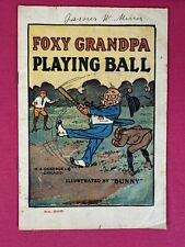SCARCE 1908 FOXY GRANDPA PLAYING BALL -1st LINEN Edition - M.A. Donohue - BUNNY picture