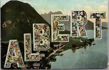 Vintage Floral Large Letter Greetings Postcard 