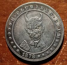 Creepy smiling Devil Demon Occult  Coin  Dollar Token  Nice Details Witchcraft picture