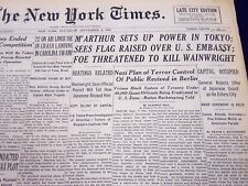 1945 SEPT 8 NEW YORK TIMES - M'ARTHUR SETS UP POWER IN TOKYO - NT 262 picture