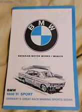 Rare Vintage 1964 BMW 1800 Ti Sport Race Winning Sedan Munich Brochure 4 Page picture