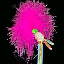 Betsey Johnson Collectible Blue Pink Crystals Feather Bird Pen picture