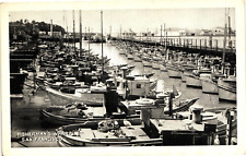 RPPC Real Photo JC Bardell Antique Postcard Fisherman's Wharf San Francisco picture
