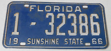 1966 Florida passenger car license plate picture